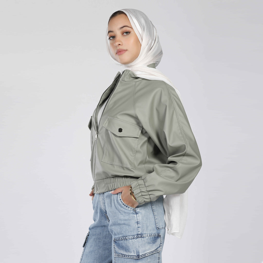 Jacket-Leather-L OLIVE