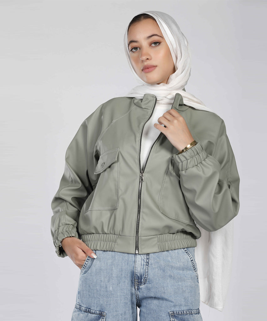 Jacket-Leather-L OLIVE