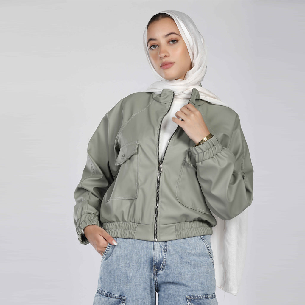 Jacket-Leather-L OLIVE