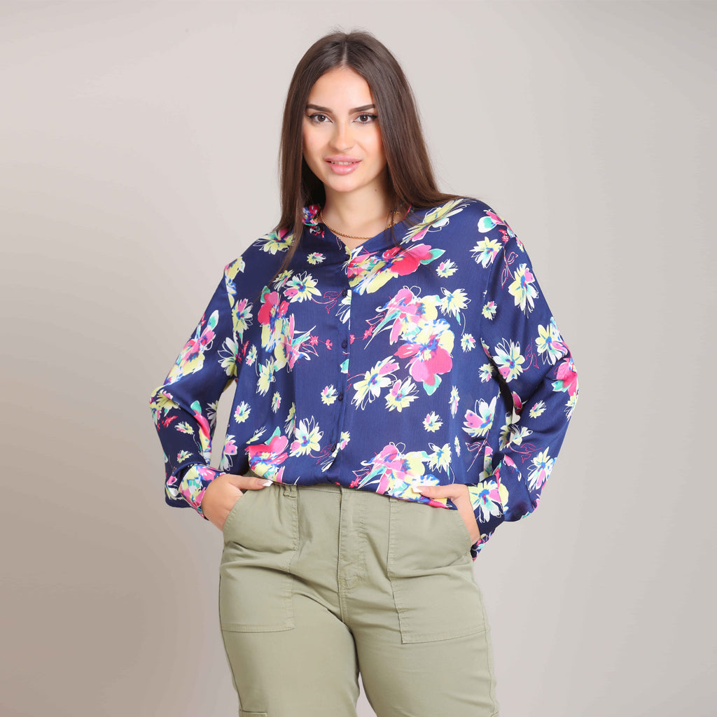 Shirt-Satin-NAVY