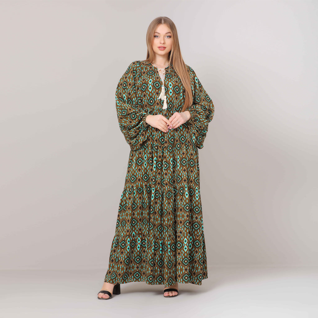 Dress-Cotton Viscose-OLIVE