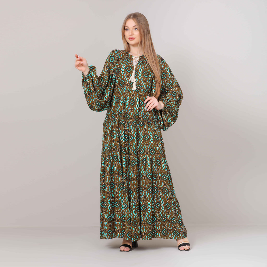 Dress-Cotton Viscose-OLIVE