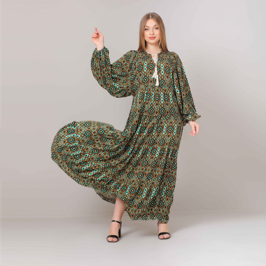 Dress-Cotton Viscose-OLIVE