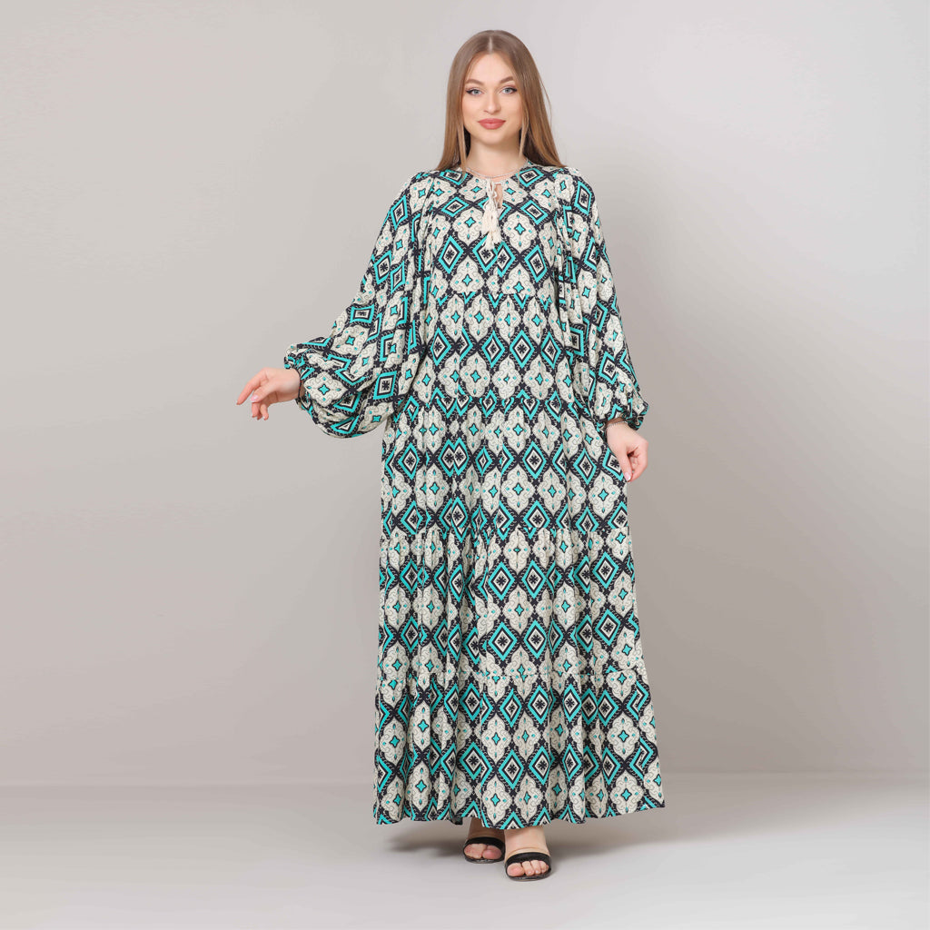 Dress-Cotton Viscose-TURQOISE