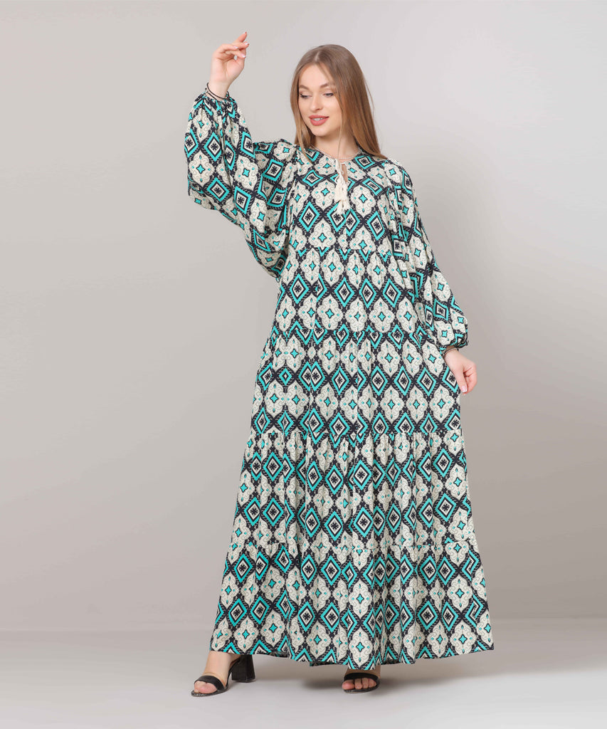 Dress-Cotton Viscose-TURQOISE
