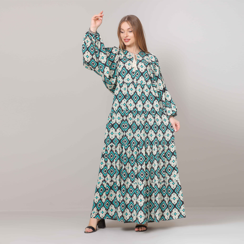 Dress-Cotton Viscose-TURQOISE