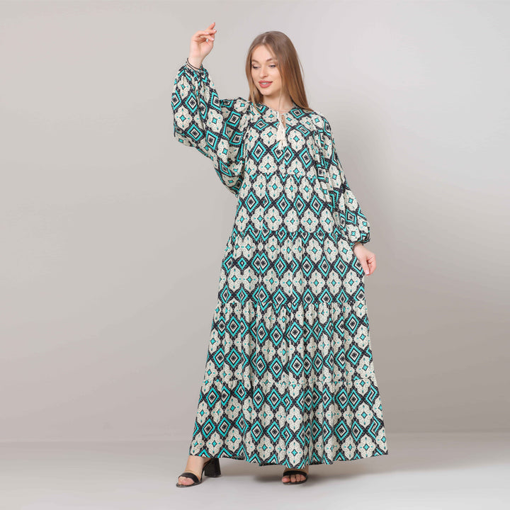 Dress-Cotton Viscose-TURQOISE