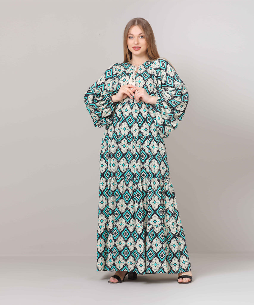 Dress-Cotton Viscose-TURQOISE