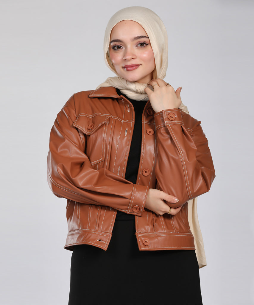 Jacket-Leather-BROWN