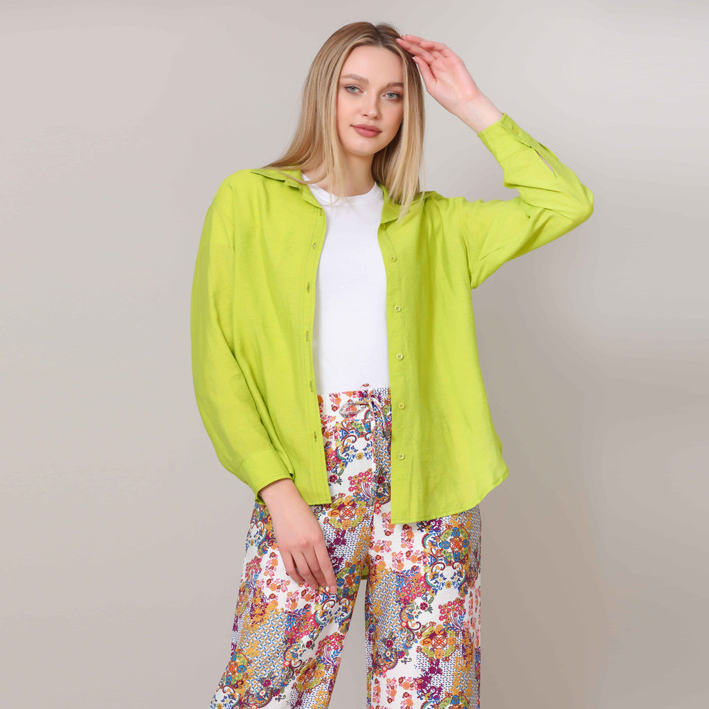 Shirt-Cotton Viscose-CANARY