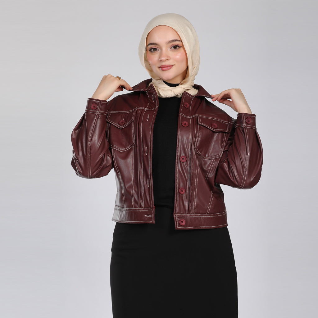 Jacket-Leather-BURGUNDY