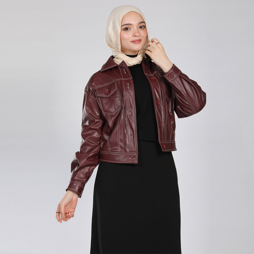 Jacket-Leather-BURGUNDY