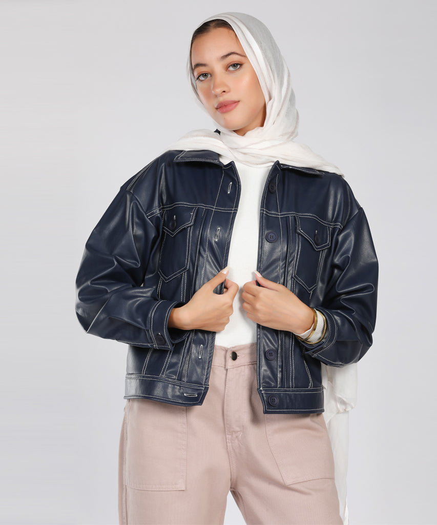 Jacket-Leather-NAVY