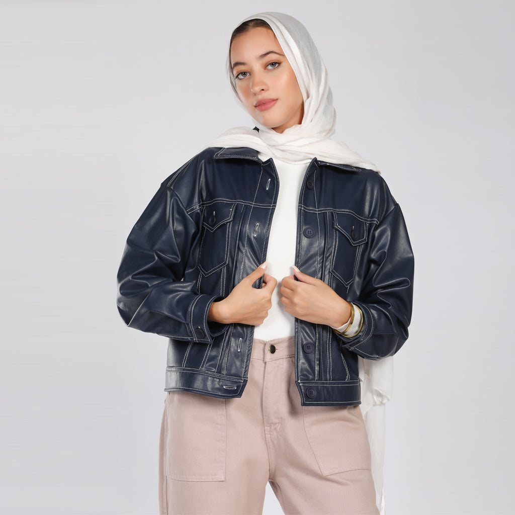Jacket-Leather-NAVY