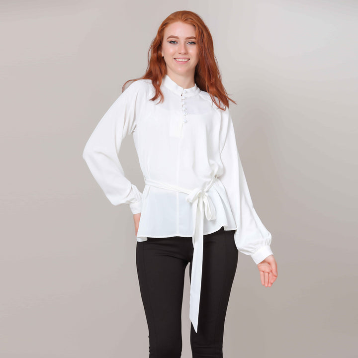 Blouse-Soft Armani-OF WHITE
