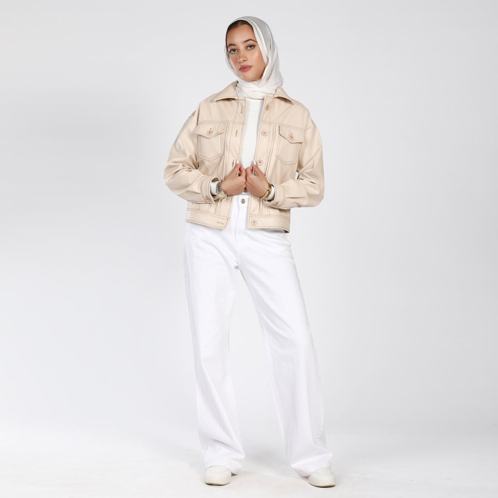 Jacket-Leather-BEIGE