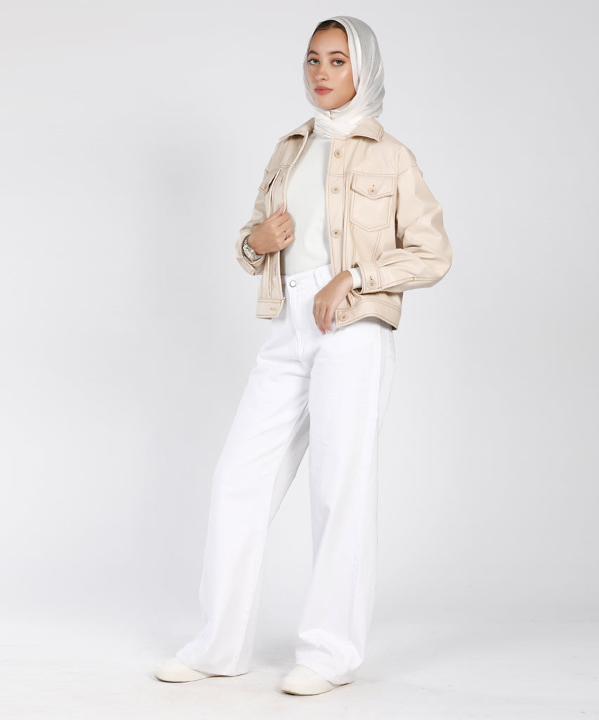 Jacket-Leather-BEIGE
