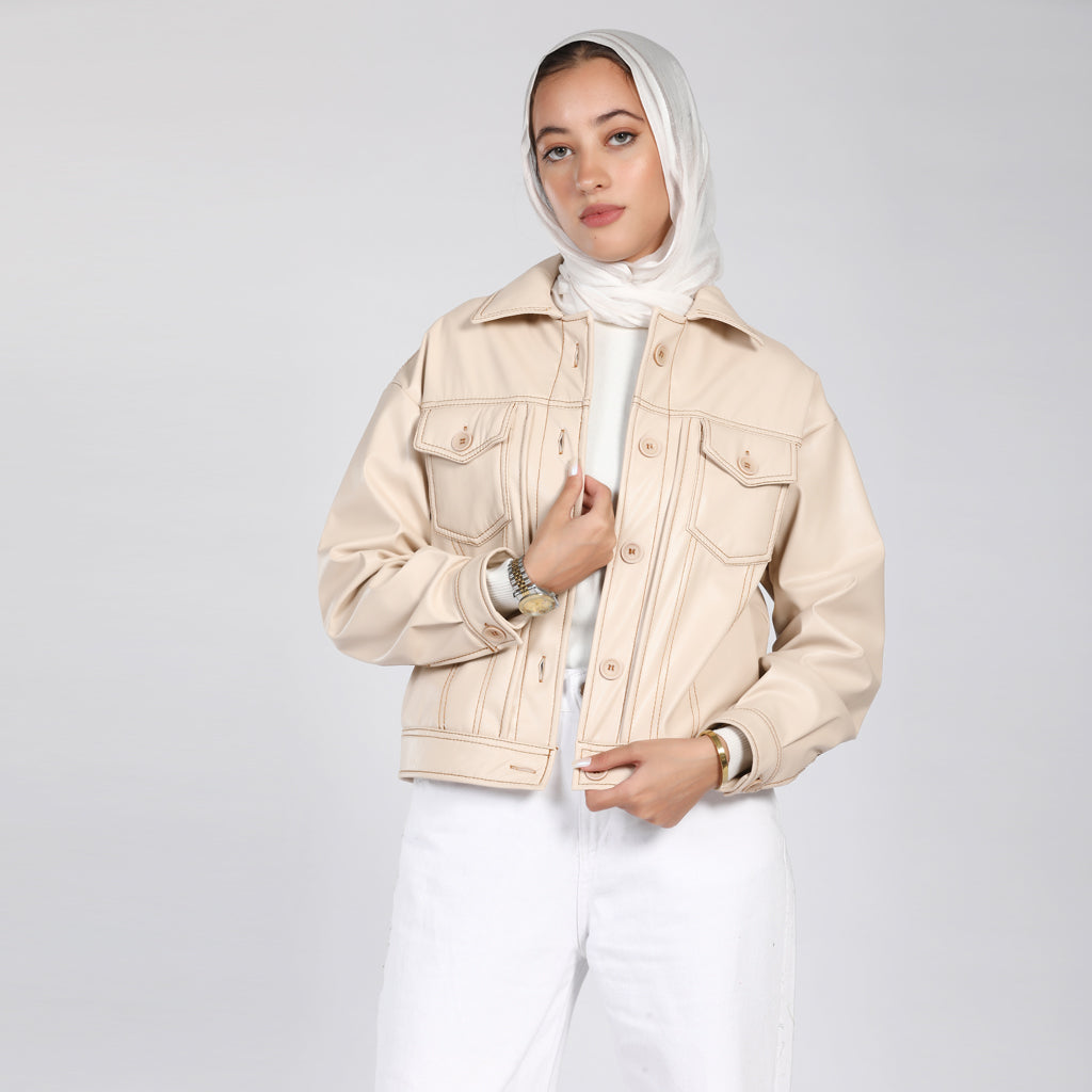 Jacket-Leather-BEIGE