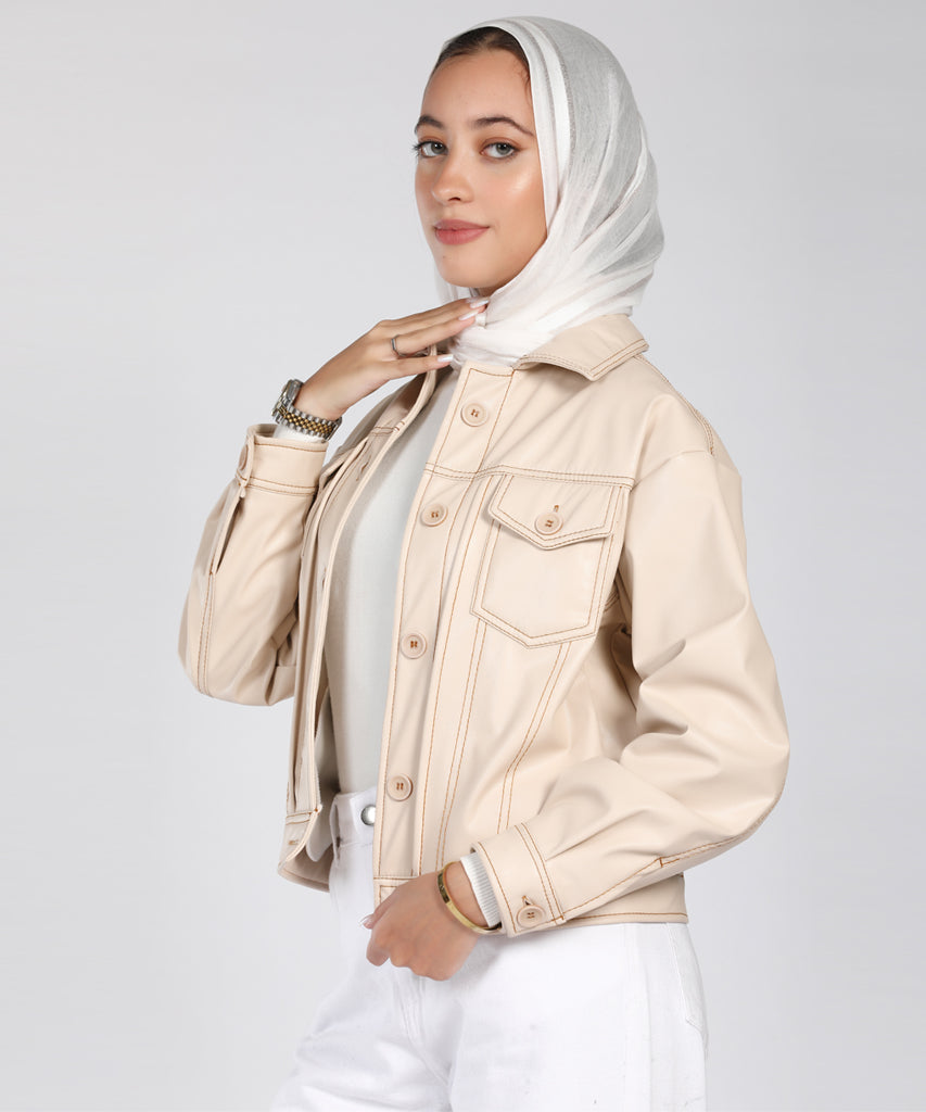 Jacket-Leather-BEIGE