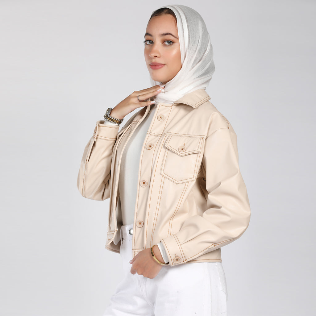 Jacket-Leather-BEIGE