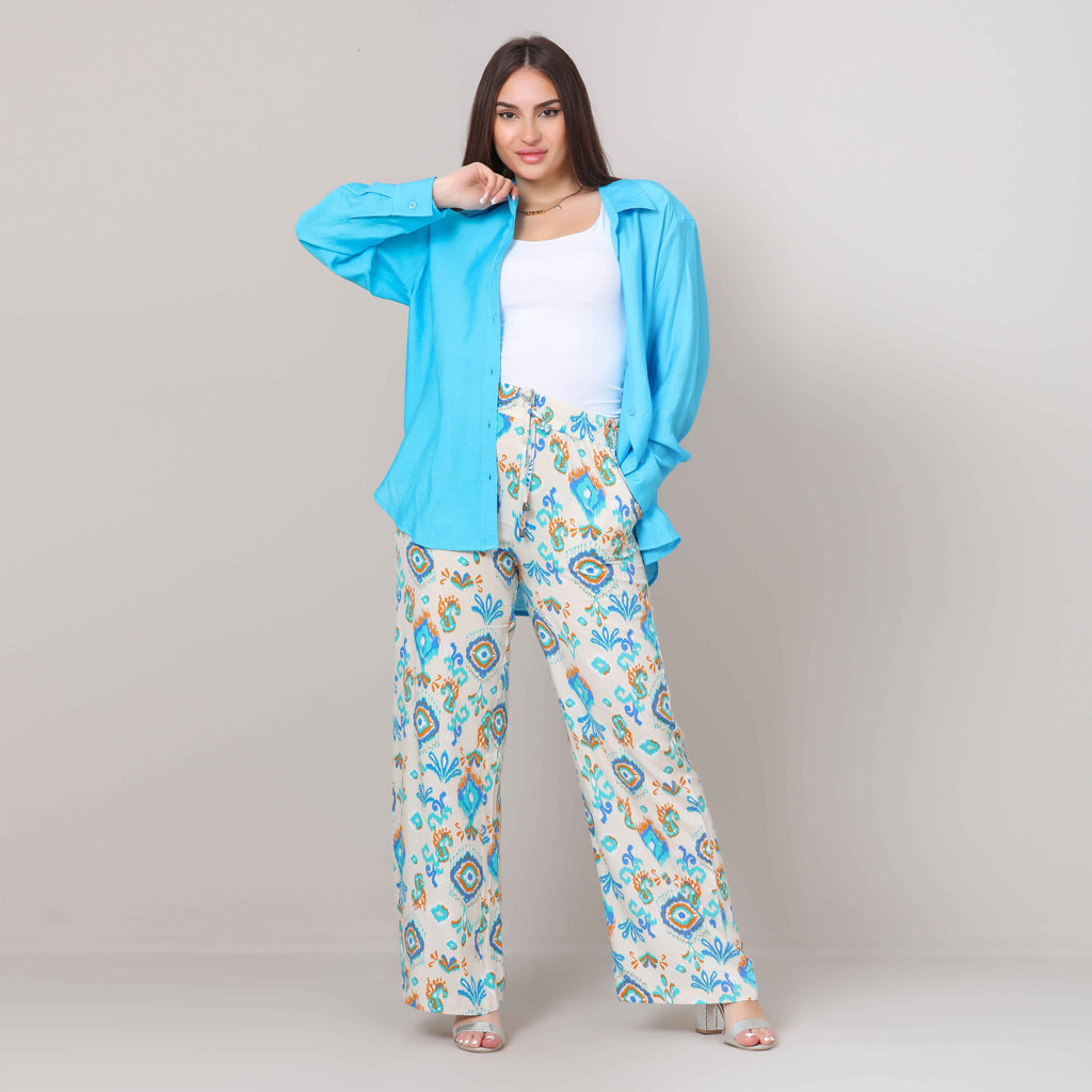 Shirt-Cotton Viscose-SKY BLUE