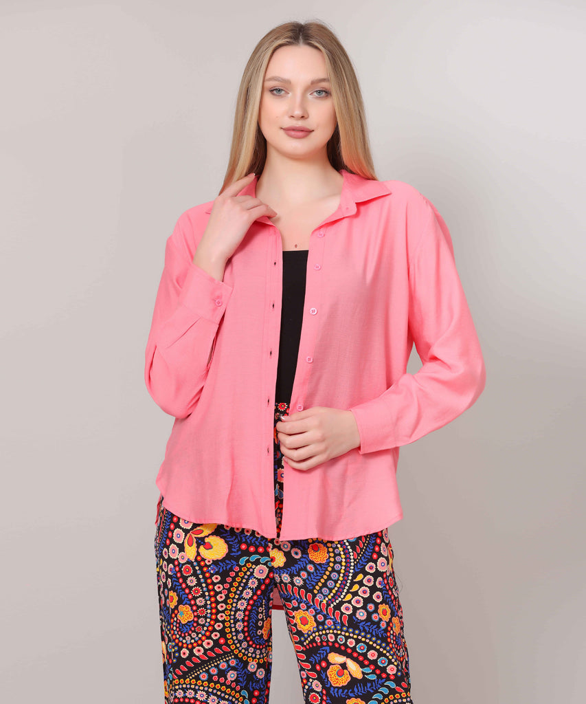 Shirt-Cotton Viscose-ROSE