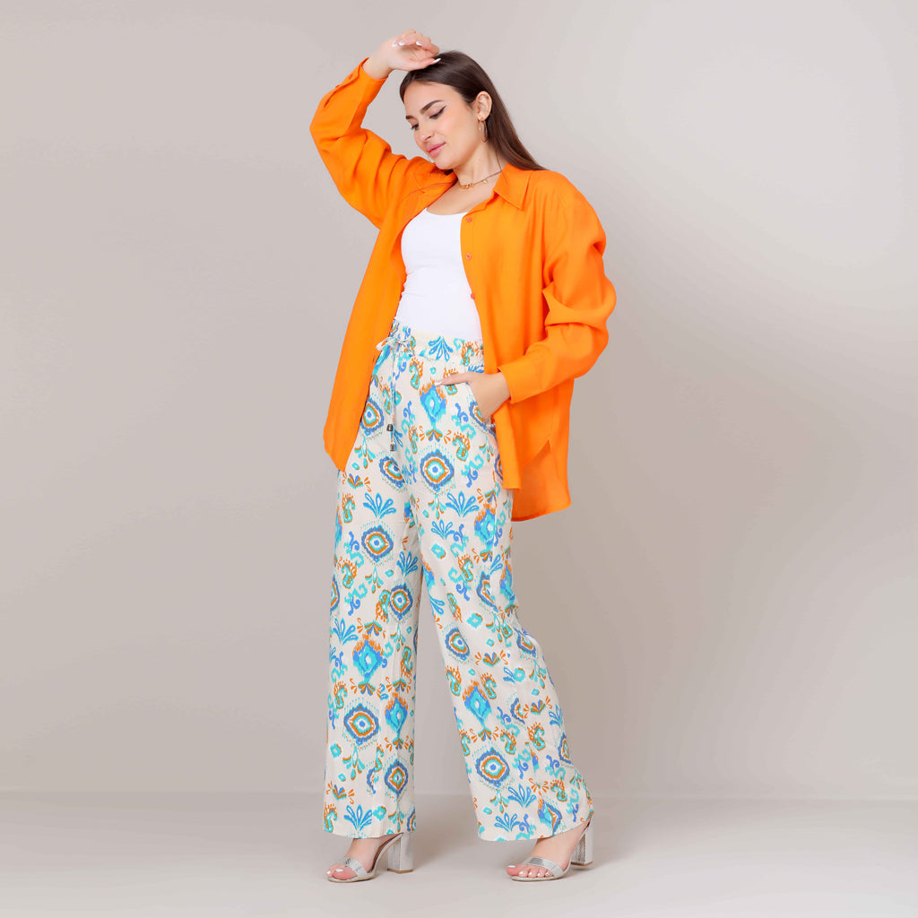Shirt-Cotton Viscose-ORANGE