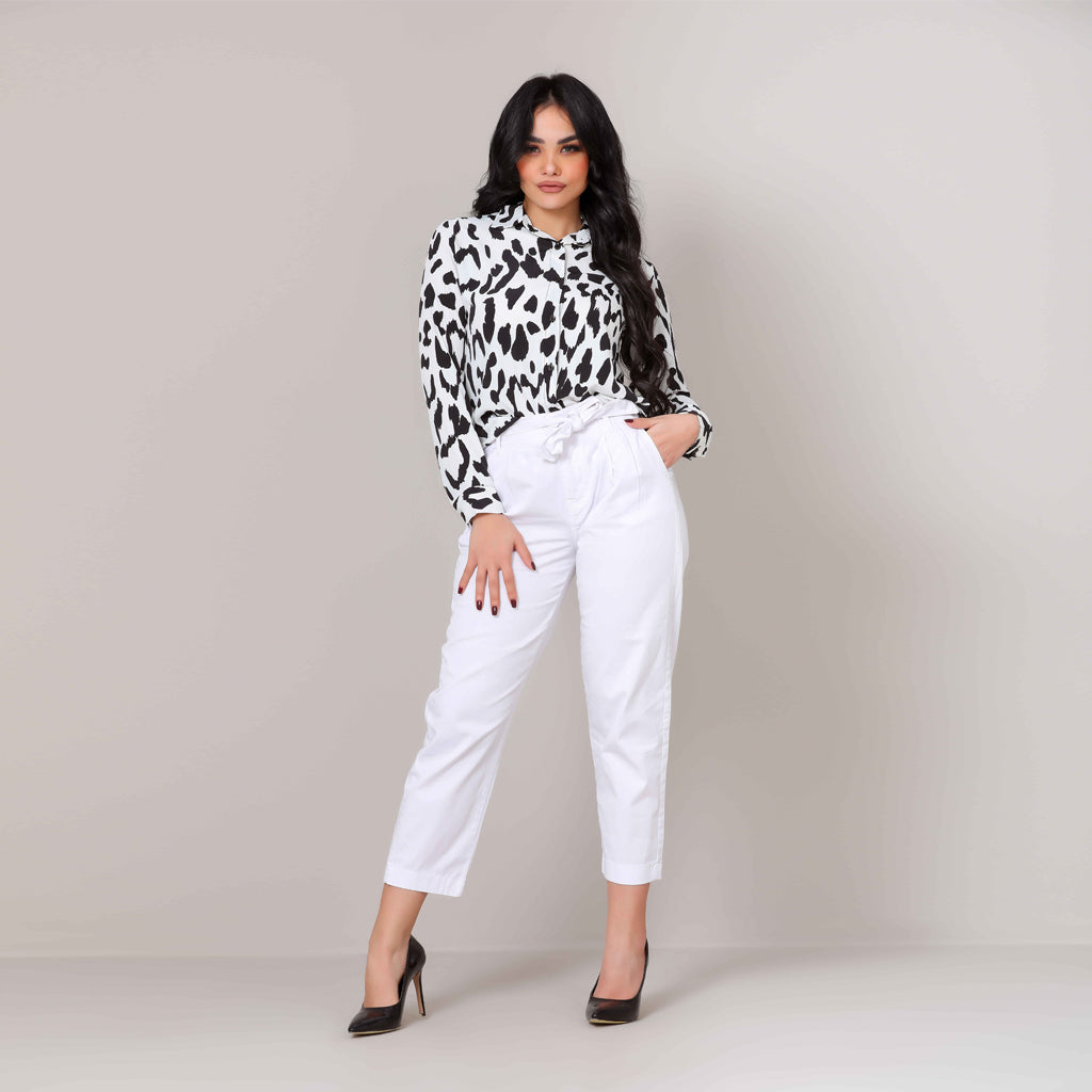 Shirt-Chiffon Crepe-WHITE