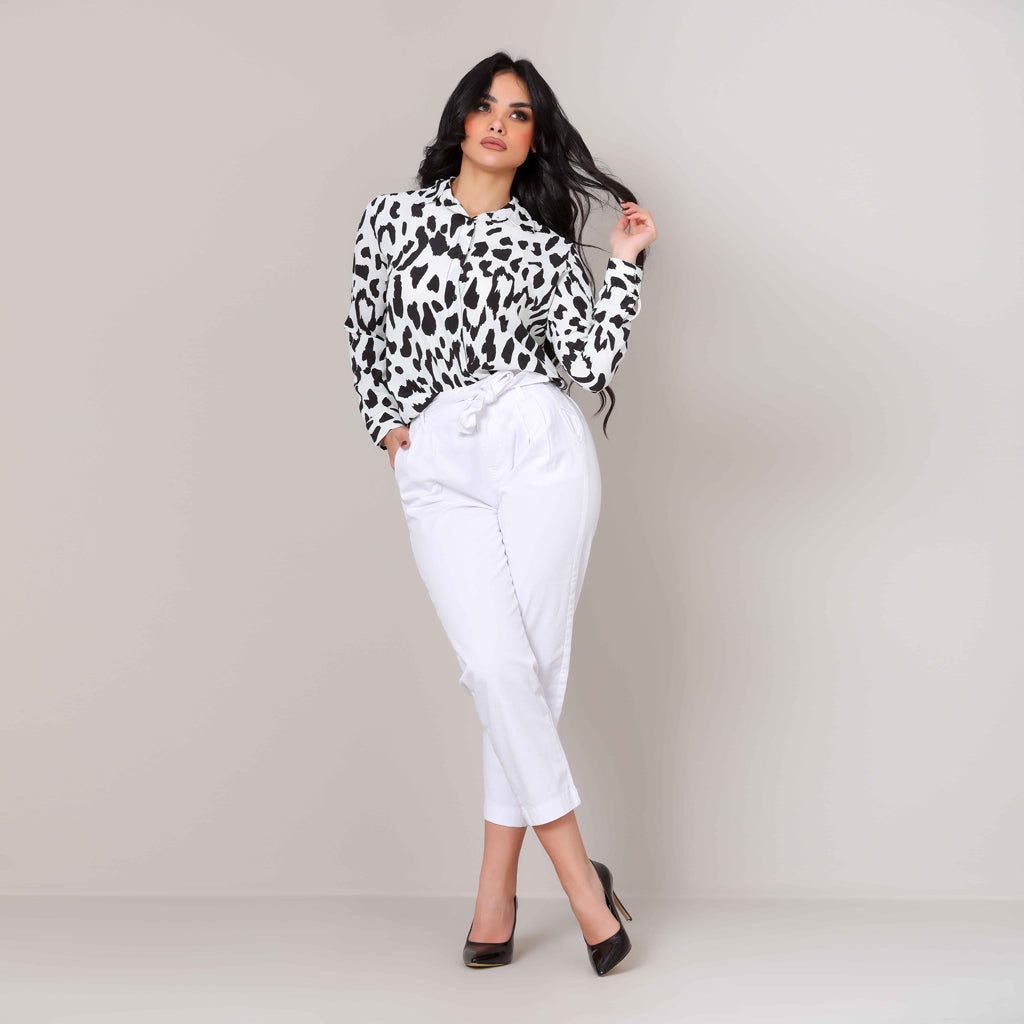 Shirt-Chiffon Crepe-WHITE