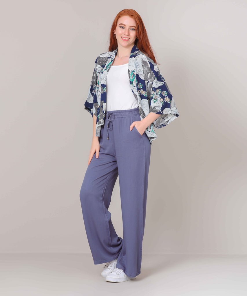 Pancho-Chiffon Crepe-NAVY