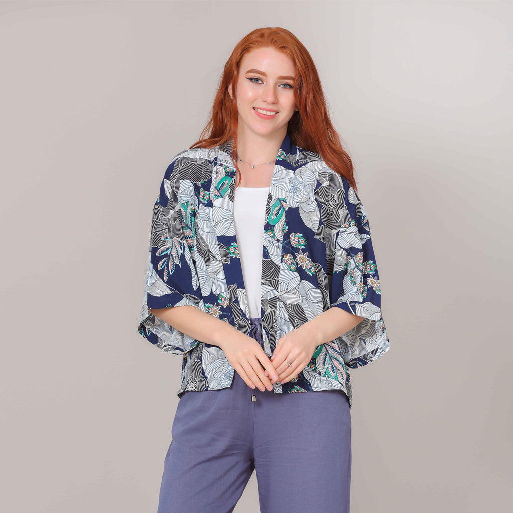 Pancho-Chiffon Crepe-NAVY