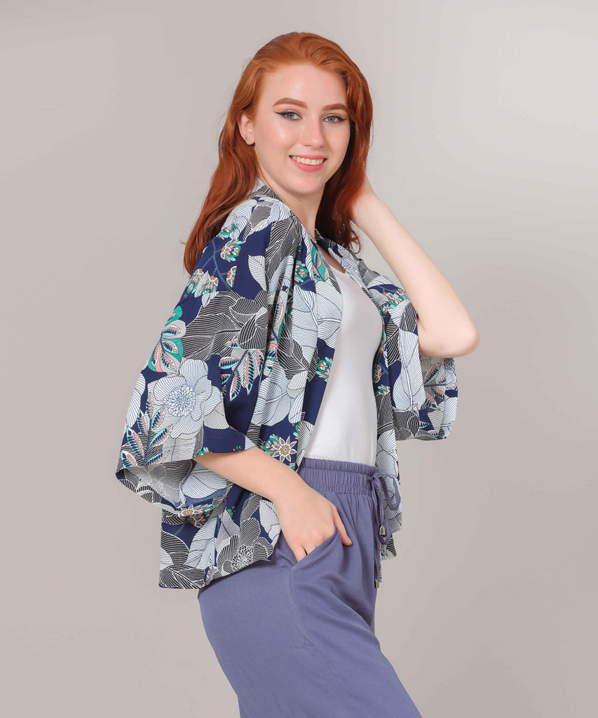 Pancho-Chiffon Crepe-NAVY