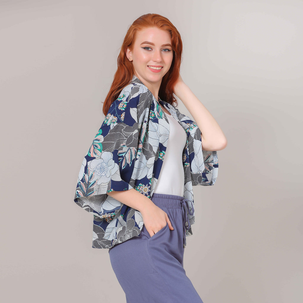 Pancho-Chiffon Crepe-NAVY