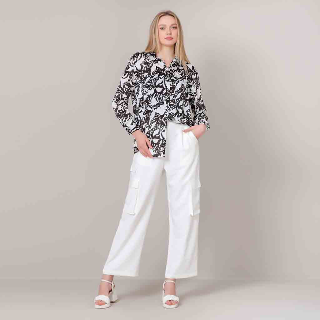 Cargo-Thick Crepe-OF WHITE