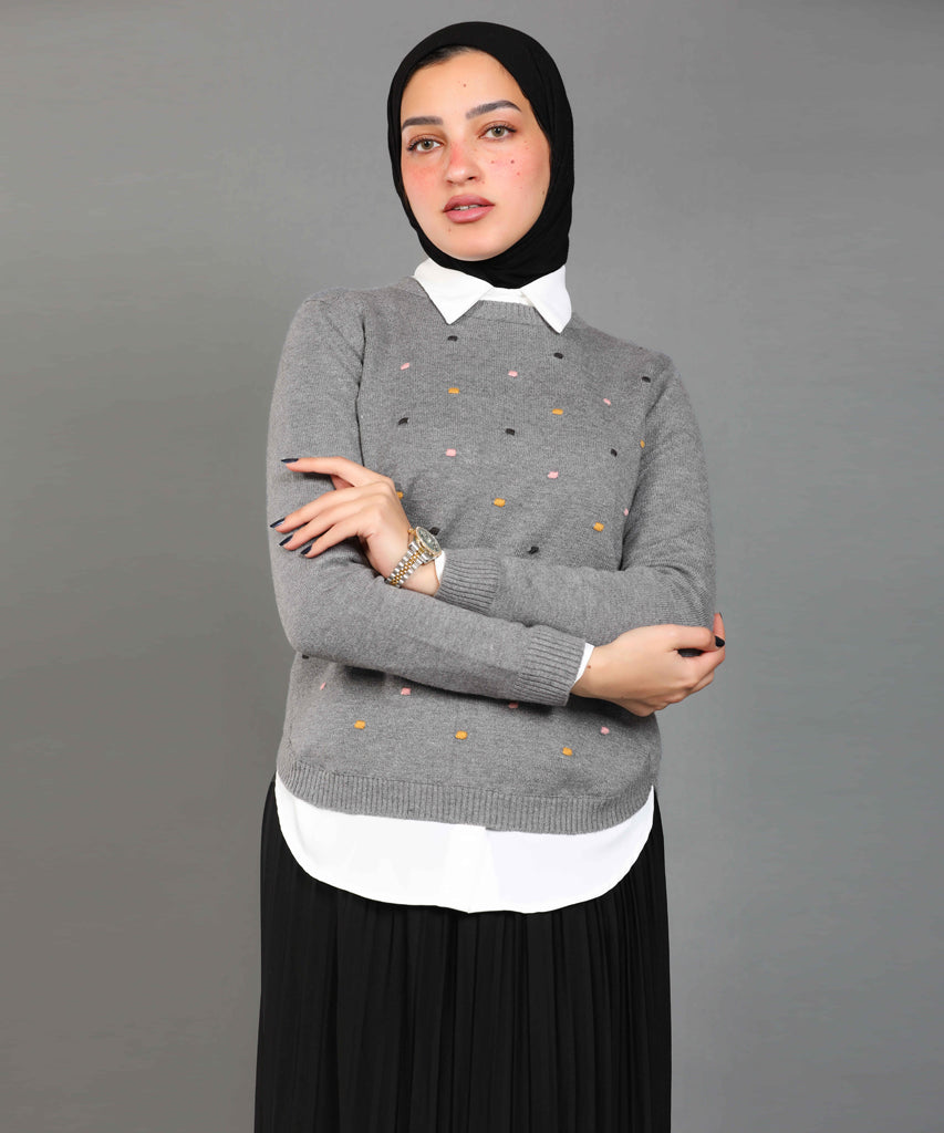 بلوفر-تريكو-جراي