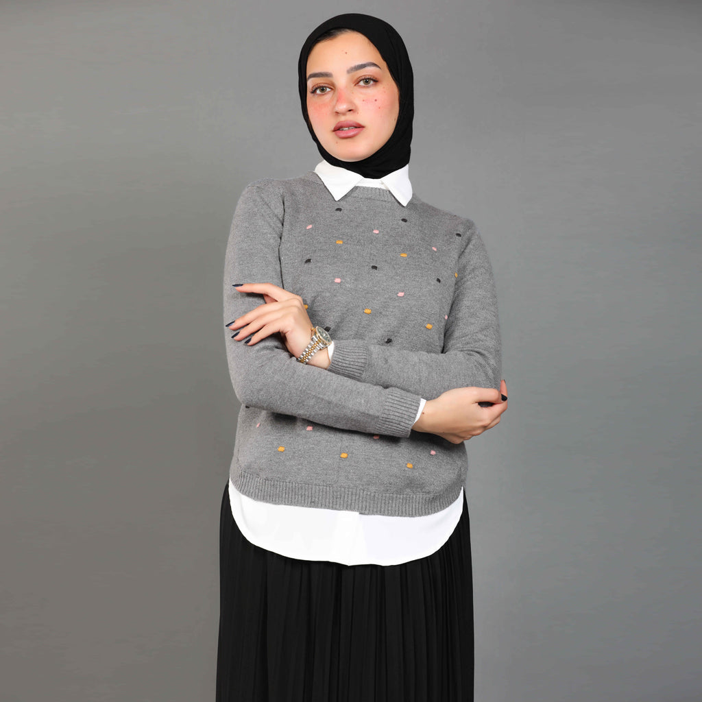 بلوفر-تريكو-جراي