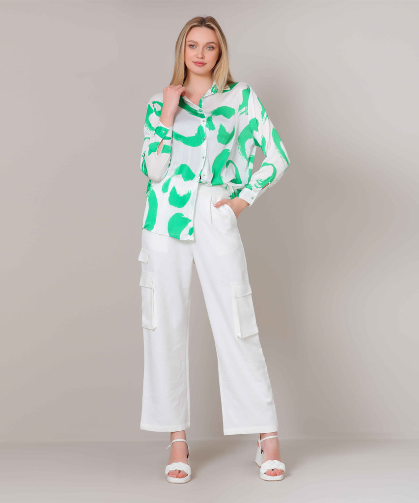 Cargo-Thick Crepe-OF WHITE