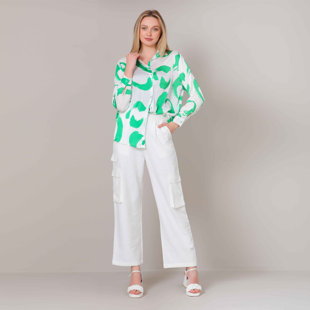 Cargo-Thick Crepe-OF WHITE