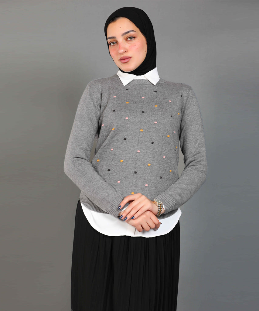 بلوفر-تريكو-جراي