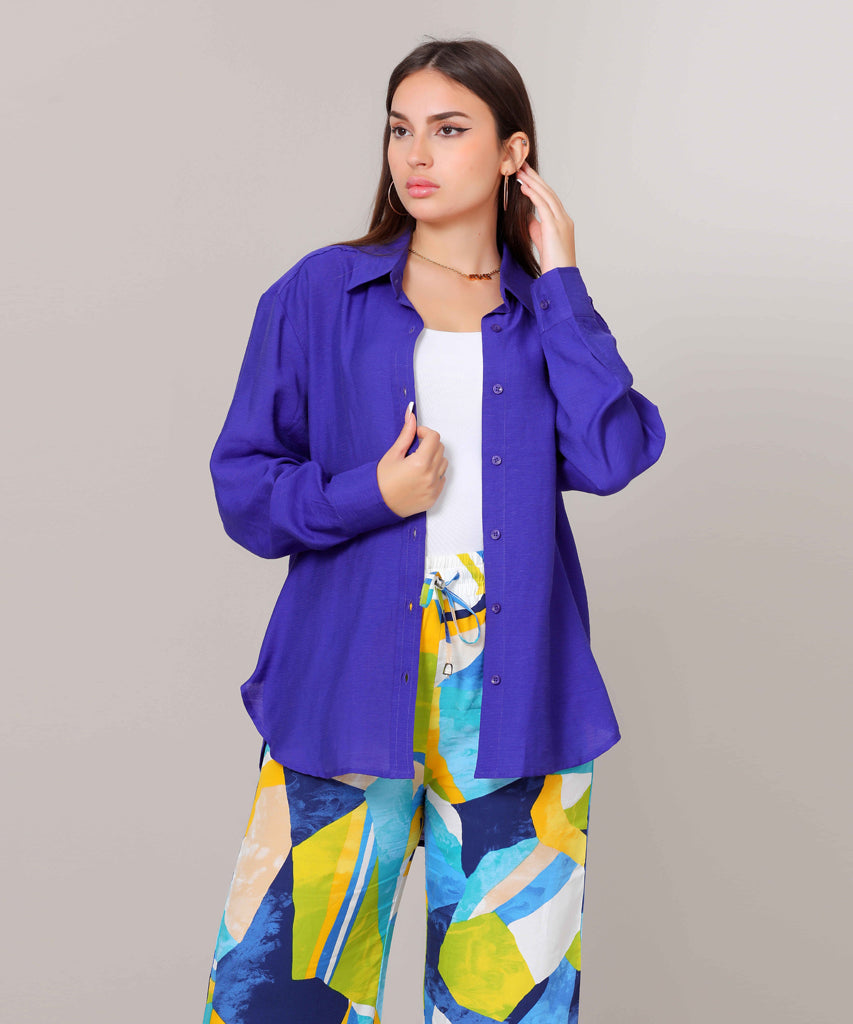 Shirt-Cotton Viscose-BLUE