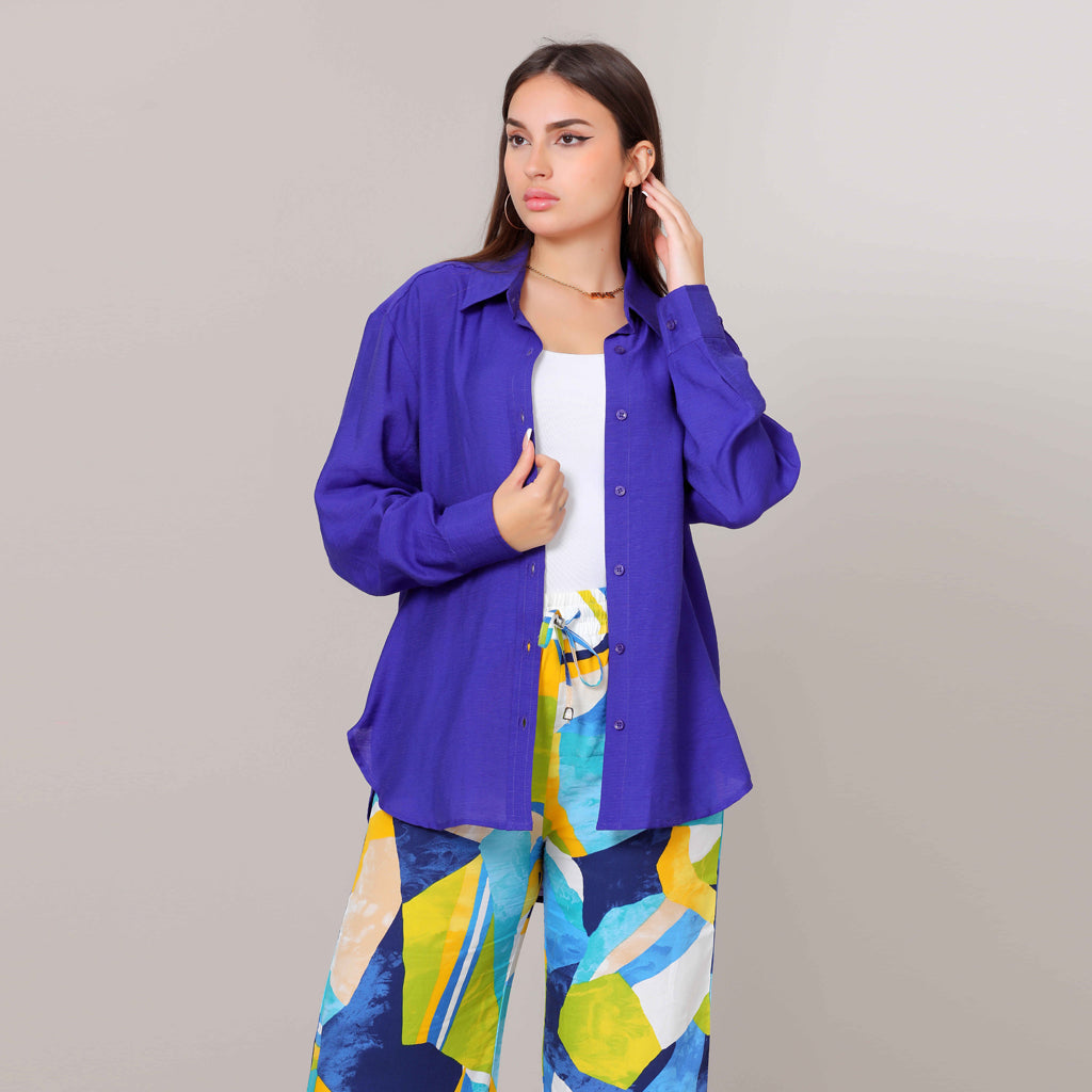 Shirt-Cotton Viscose-BLUE