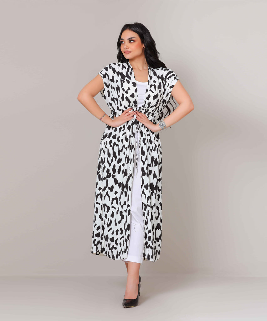 Cardigan-Chiffon Crepe-WHITE