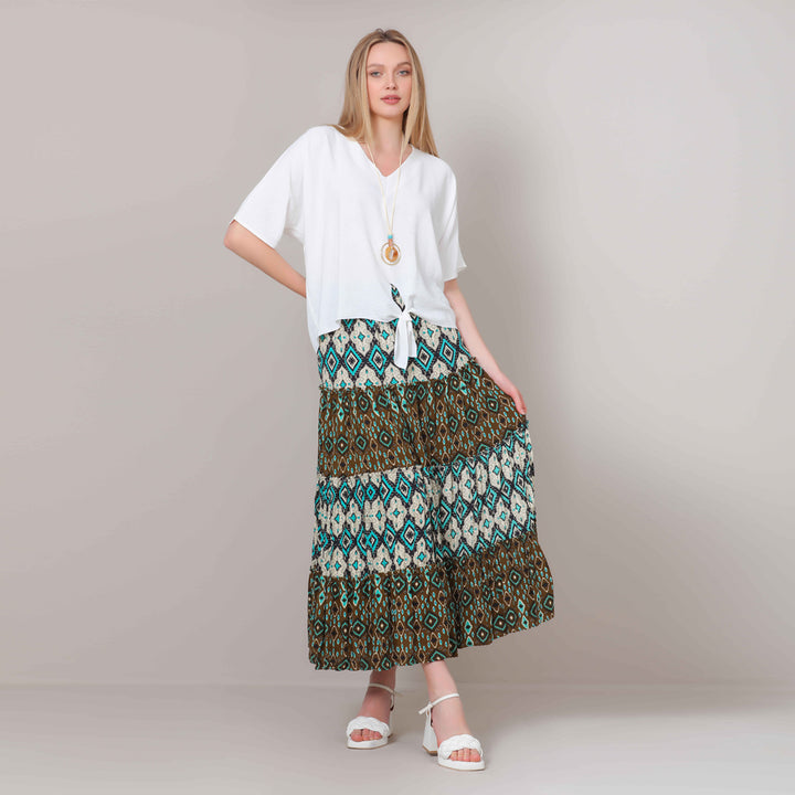 Skirt-Cotton Viscose-OLIVE