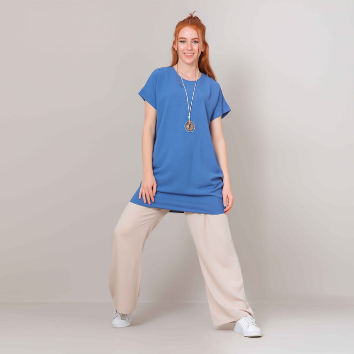 Blouse-Cotton Viscose-BLUE