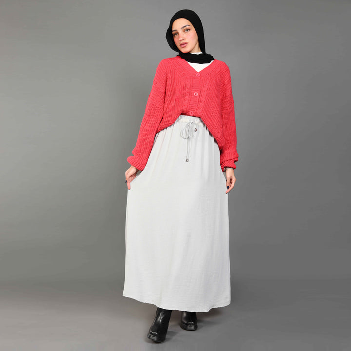 Skirt-Cotton Viscose-GRAY