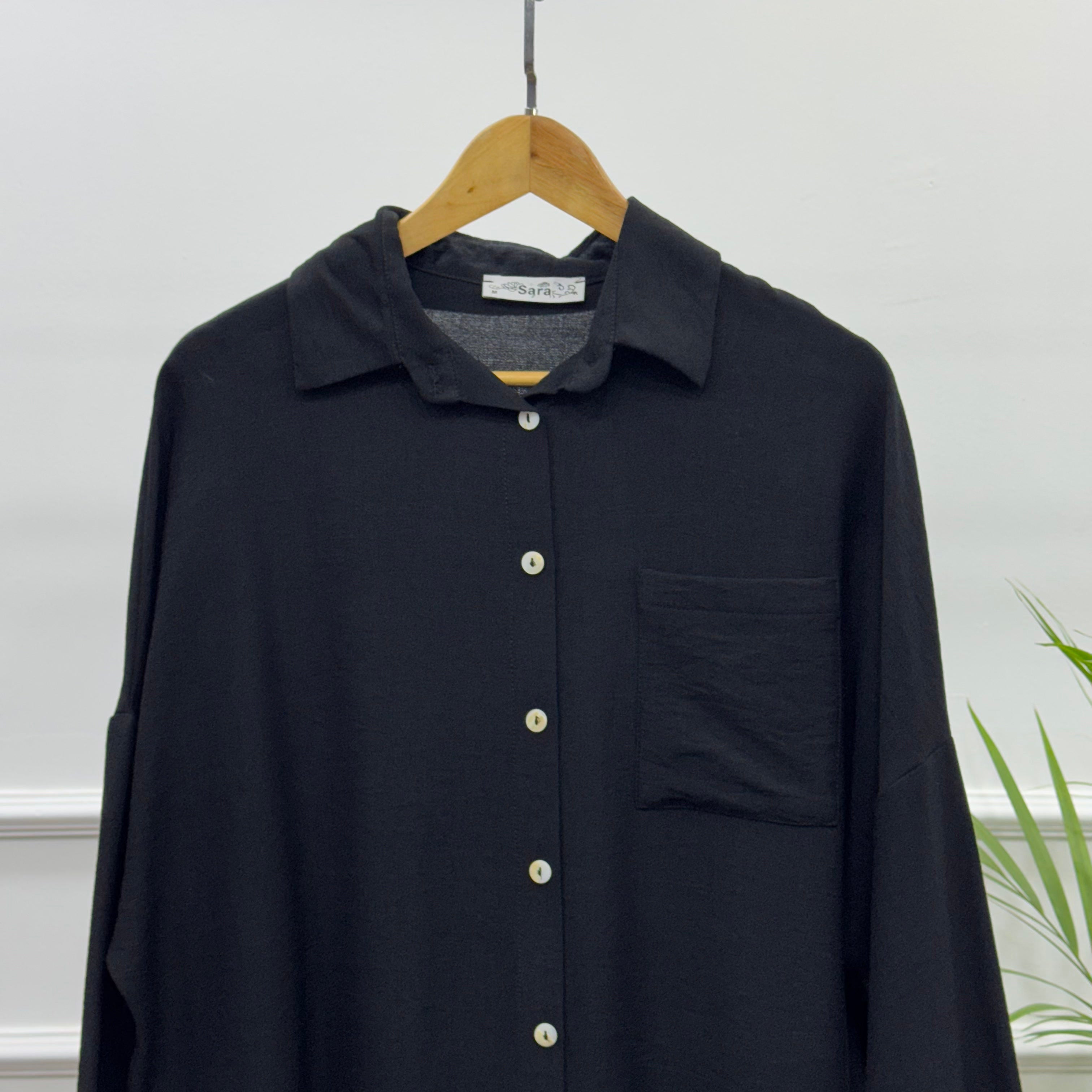 Rolled-up Sleeves Oversized Shirt