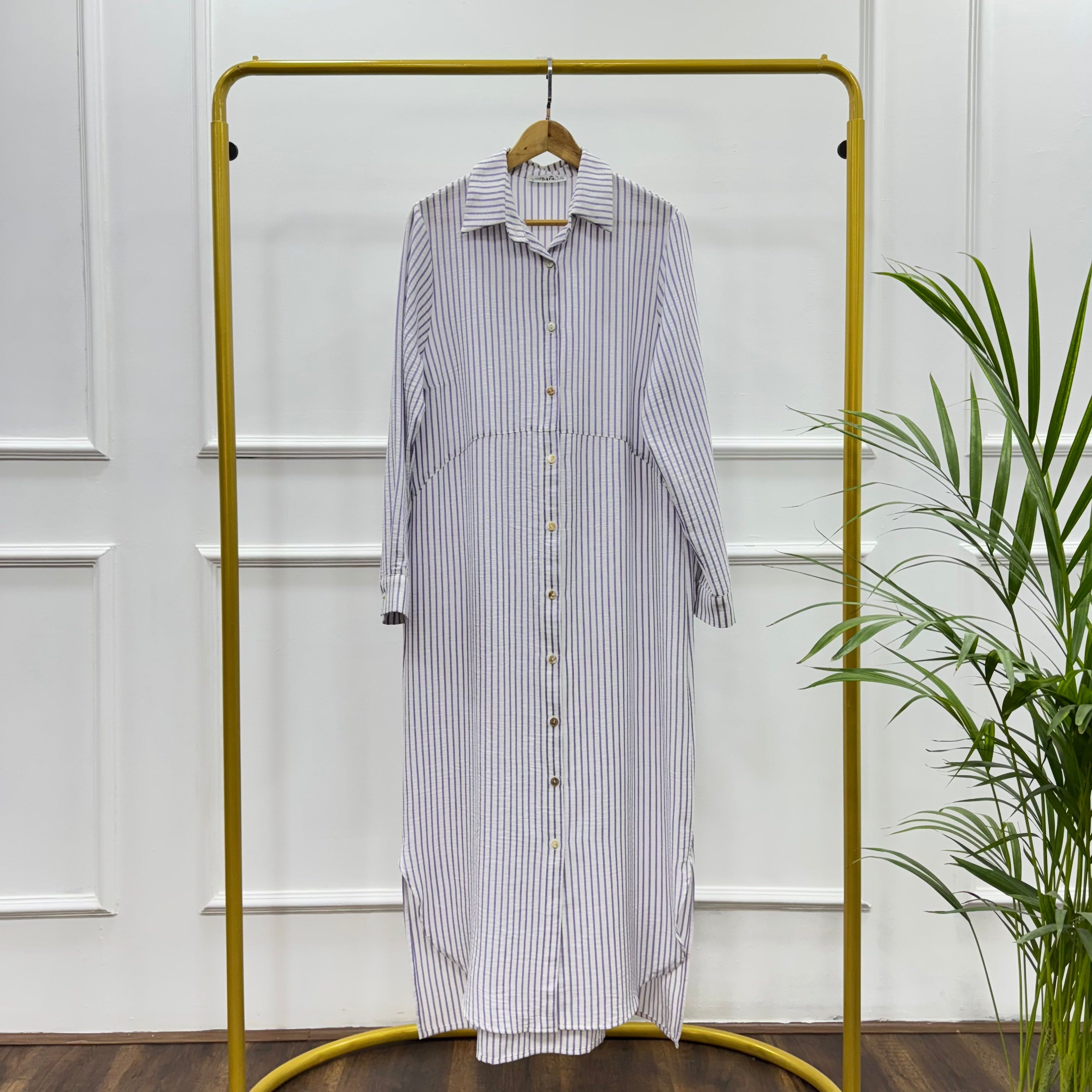 Striped Shirt-Dress-Spanish linen-Move