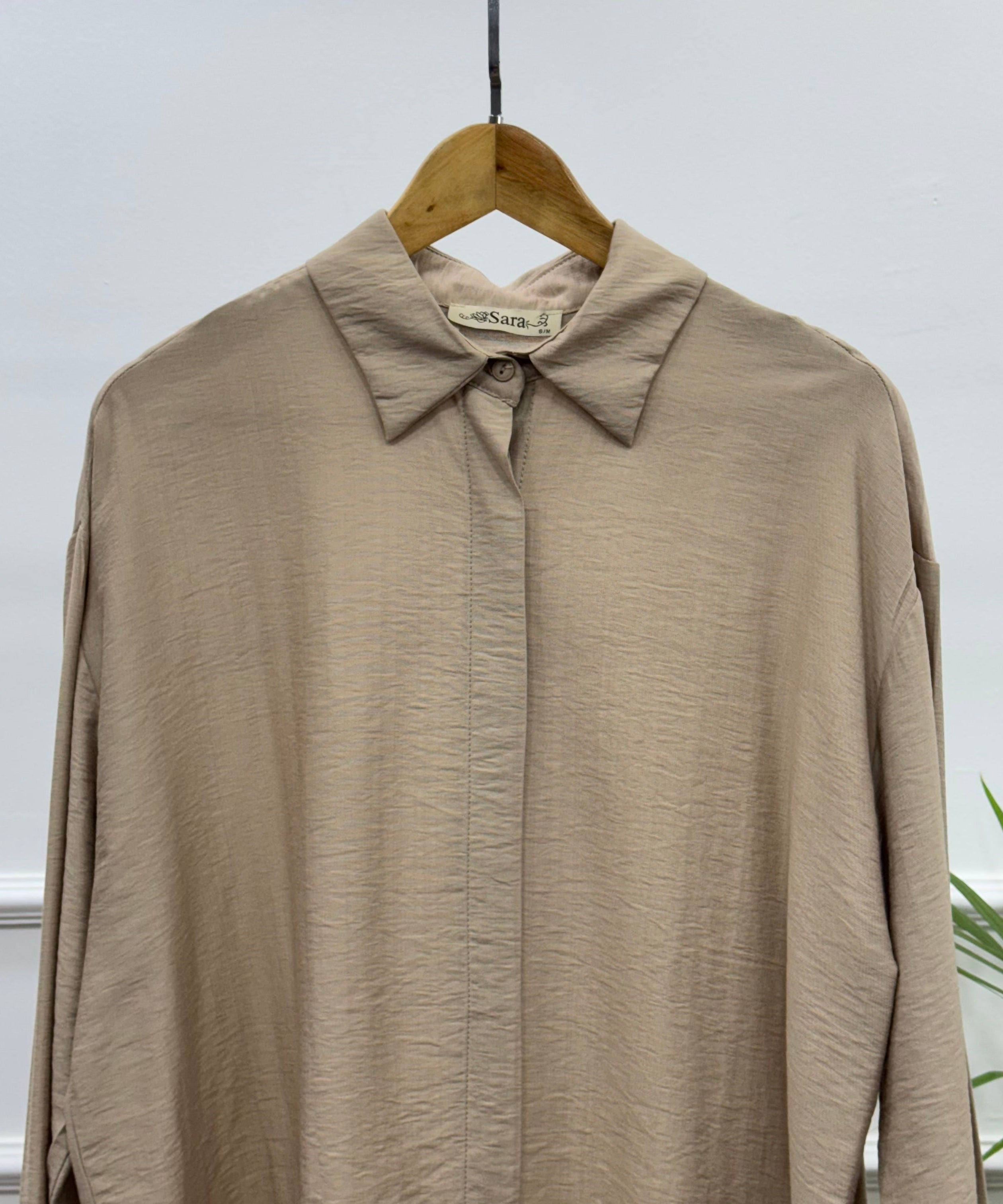 Oversized Shirt-Linen-BEIGE
