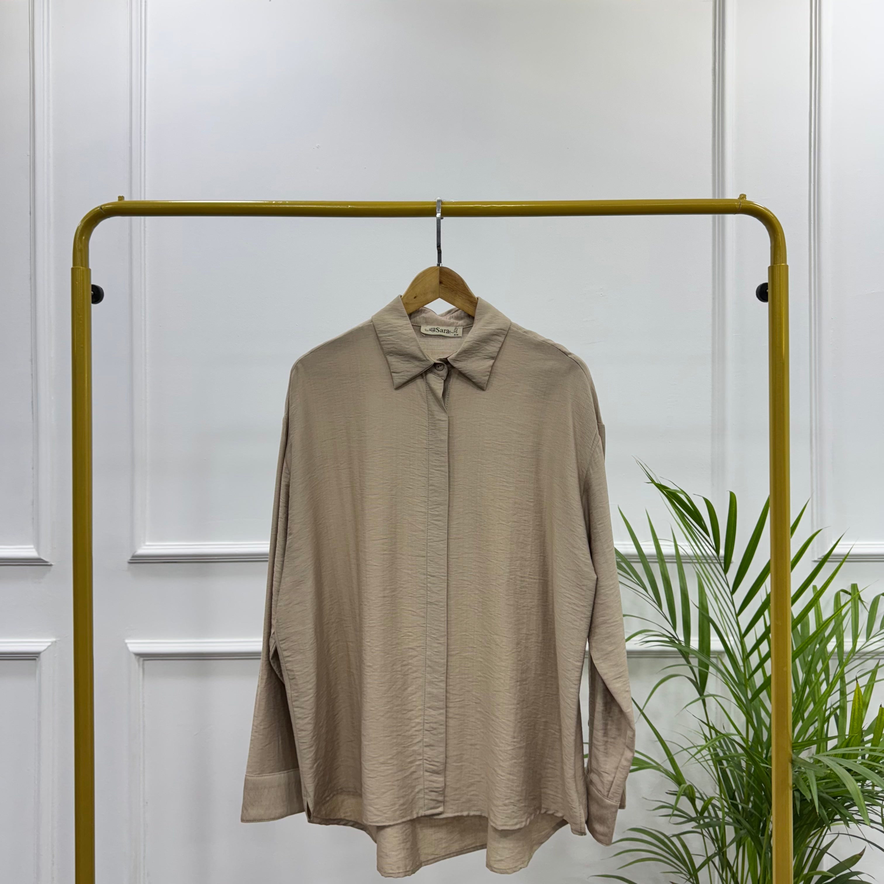 Oversized Shirt-Linen-BEIGE