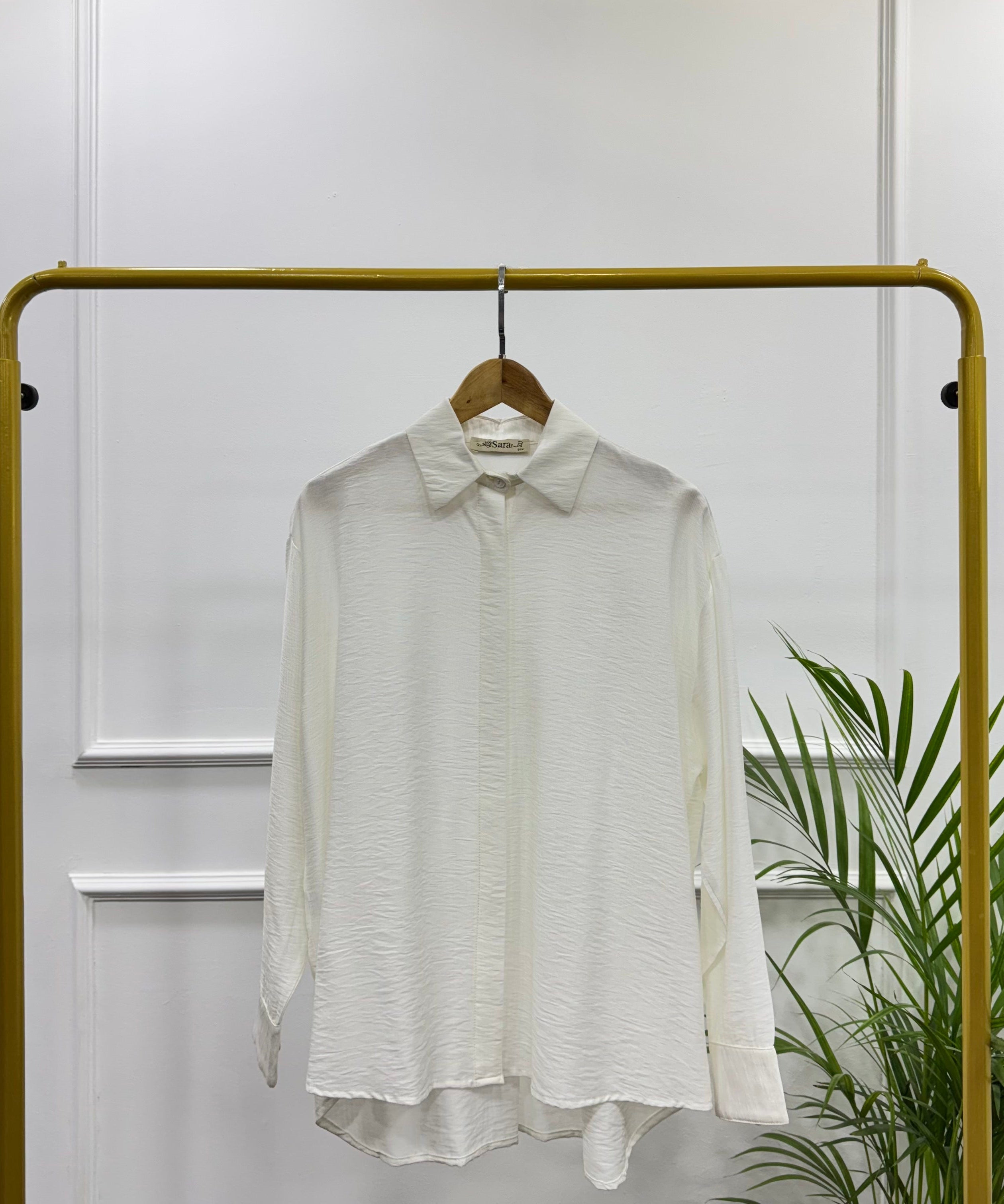 Oversized Shirt-Linen-Of White
